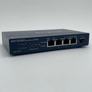 Netgear DS104 4-Port 10/100 Ethernet Hub Bay Netzwerke getestet mit Netzteil - Bild 1 von 8