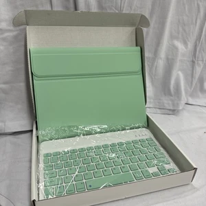 iPad Pro 11 Inch Wireless Keyboard Leather Case 1/2/3/4th Gens - Green - Picture 1 of 3