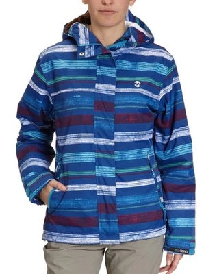 Billabong Mujer Snowboard Esquí Chaqueta XL Azul Rayas Impermeable Transpirable Foto 1 de 4