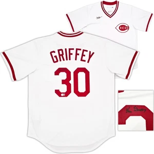 Reds Ken Griffey Sr. Auto White Nike Cooperstown Collection Jersey Large Beckett - Picture 1 of 7