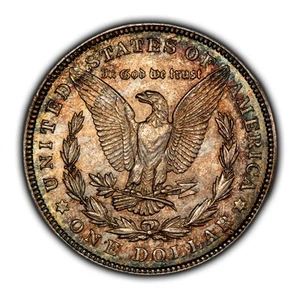 1921 $1 Morgan Silver Dollar - Rainbow Toning - SKU-D6164 - Picture 1 of 8