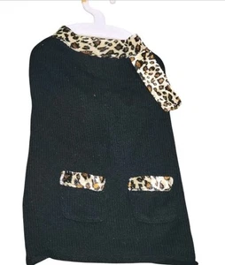 Suéter Zack & Zoey Perro Cachorro Talla Mediana Negro y Estampado de Leopardo Vientre Corte Alto - Imagen 1 de 9