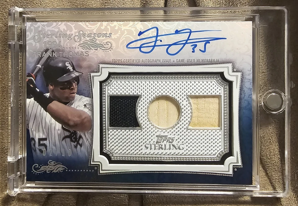 2020 Topps Sterling Seasons Frank Thomas Triple Relic GU Jersey Bat Auto /10 - Image 1 of 1