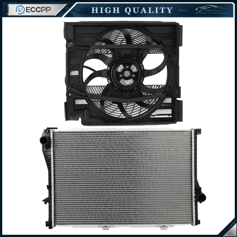 Electric Engine Radiator Cooling Fan Kit For 2001 2002 2003 BMW 525i 530i Foto 1 de 4