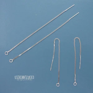 4PC Sterling Silver Box Chain Ear Thread Earrings Wire w/Loop 2-7/8" #33509 - Picture 1 of 2