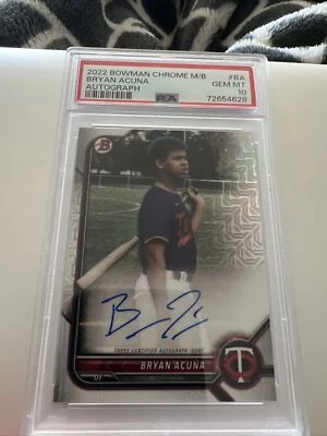 2022 Bowman Chrome Mega Box Bryan Acuna Auto Autograph #BA PSA 10Twins BCMA-BA - Image 1 of 2