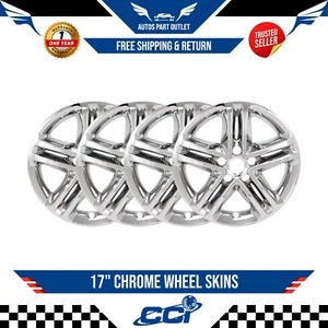 New 17" Chrome Wheel Skins SET/4 FITS 2017-2018 Hyundai Santa Fe Sport - Picture 1 of 3