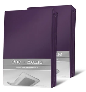 2 Spannbettlaken lila 140x200 cm - 160x200 cm Microfaser Spannbetttuch Set - Bild 1 von 5