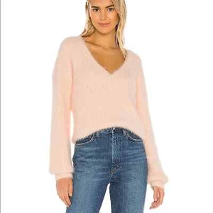 Majorelle eyelash fuzzy blush pink sweater Size Small minimalist spring - Picture 1 of 7