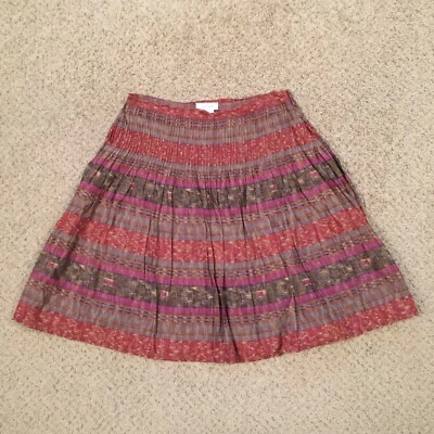 Юбка Kate Hill размер 8P разноцветная в полоску длина до колена плиссированная с подкладкой расклешенная  - Изображение 1 из 4