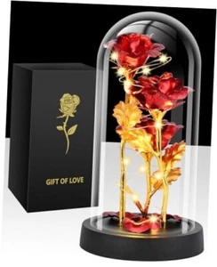 Glass Rose Flower for Women, Birthday Gifts for Women,Rose Flower Gifts for Red - Picture 1 of 8