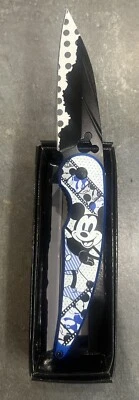 "Navaja de bolsillo de supervivencia abierta asistida por resorte táctica de metal rosa Mickey Mouse 9""" Foto 1 de 4
