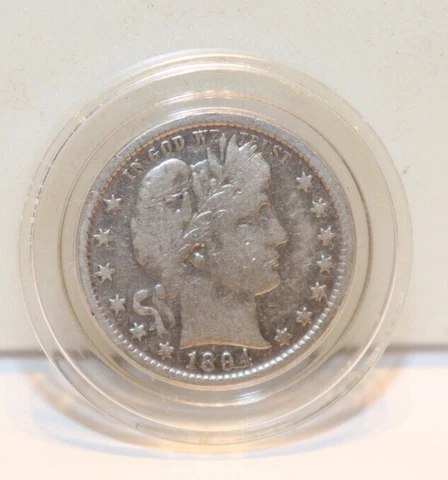 1894 S US Barber Silver Quarter 25c F+ (Cleaned) Cover