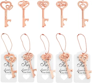 50 PCS Wedding Favors for Guests,Vintage Skeleton Key Bottle Openers, Bridal Sho - Picture 1 of 12