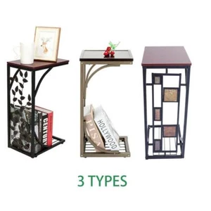 Hot Style C-Shape Side Table Coffee Snack for Living Room End Table 4 Types - Picture 1 of 8