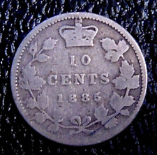 1885 Obv 4 Canada ten cents silver dime silver Queen Victoria