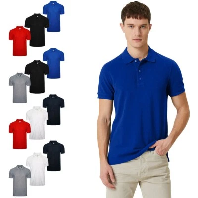 Мульти комплект мужской простоя Pique поло 3 / 4 упаковки футболка верхний короткий рукав воротник футболка - Изображение 1 из 4