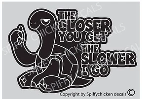 FUNNY TAILGATING BACK OFF THE CLOSER YOU GET VEHICLE DECAL STICKER - Bild 1 von 2