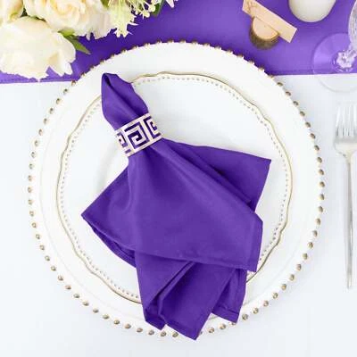 25 pcs Purple Polyester 17x17" TABLE NAPKINS Wedding Party Kitchen Linens SALE - Image 1 of 4