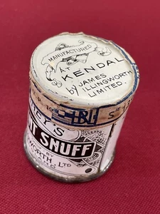 Boite Meta Tabac PEPPERMINT SNUFF KENDAL ancien Jamais Ouvert Très Ancien - Picture 1 of 12