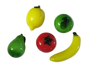 5 Stück Vintage Murano Stil Mundgeblasene Glas Früchte Tischdeko - Bild 1 von 13