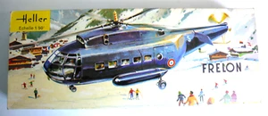 KIT HELLER ANCIEN HÉLICOPTÈRE FRELON COMPLÈTE BOITE JAUNE PLANS-DÉCALS 1963 - Imagen 1 de 7