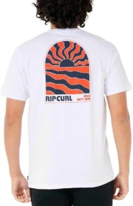 RIP CURL MENS T SHIRT.SURF REVIVAL SUNSETS WHITE BACKPRINT SHORT SLEEVED TOP S25 - Picture 1 of 7