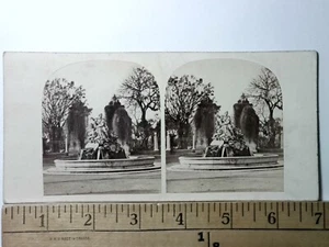 Palermo Italia Fontana e Giardino Pubblico PRIMO Stereoview Antico c1858 Y18709 - Foto 1 di 2