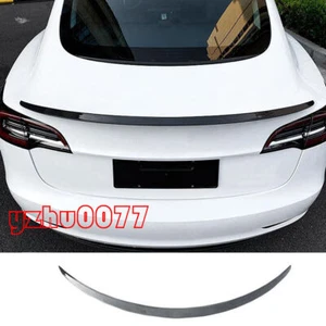 2020-2022 For Tesla Model Y Carbon Fibre Rear Tail Trunk Spoiler Wing Lip Cover - Foto 1 di 6