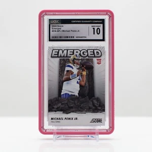 Football 2024 Michael Penix Jr. #EM-MPJ Panini SCORE NFL Emerged CGC 10 Gem Mint - Picture 1 of 4