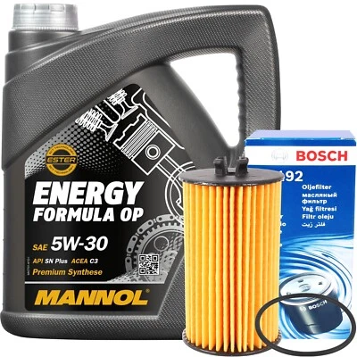 BOSCH ÖLFILTER + 4L 5W-30 MANNOL O.E.M MOTORÖL für OPEL CHEVROLET 5W30 GM DEXOS2