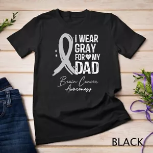 T-Shirt I Wear Gray For My Dad Hirntumorbewusstsein Geschenk Unisex - Bild 1 von 15