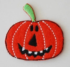 Halloween Pumpkin Patch Small Iron On Patch Embroidered Applique Size1.75"x1.75" - Picture 1 of 1