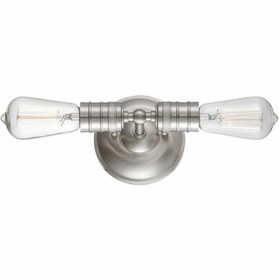 Minka-Lavery Downtown Edison 2 Light Wall Sconce in Brushed Nickel 5130-84