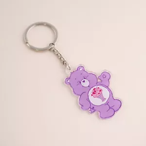 Cute Purple Share Bear Care Bears Shake Cartoon Retro Keychain Keyring Key Ring - Picture 1 of 1