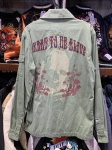 【Juicy Couture】Skull Print Logo Embroidery M-65 Jacket S Size - Picture 1 of 8