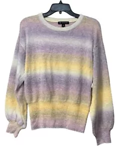 Maglione girocollo donna INC International Concepts a righe tinto nello spazio, taglia M - Foto 1 di 13