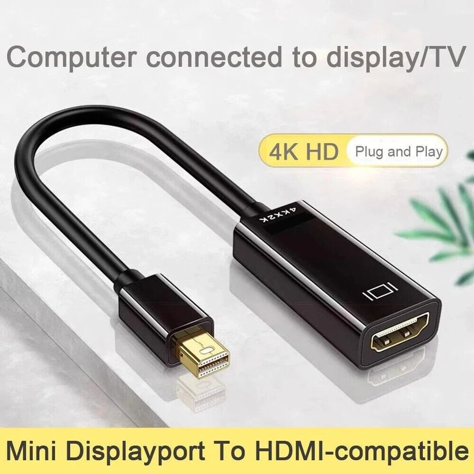Mini DP zu HDMI-Adapter: 4K/1080p, 60Hz für TV, Projektor, PC, Apple MacBook - Bild 1 von 4