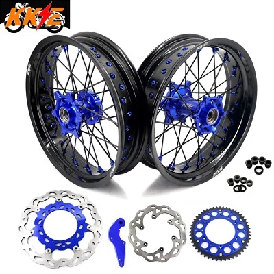 Колеса KKE 17 дюймов Supermoto для 2003-2022 KTM EX XC XCW SX 125CC-530CC черные со спицами - Изображение 1 из 4