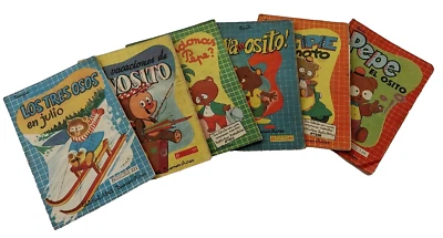 Lot of 6 Vintage 1950s Argentina Mini Children's Books in Spanish Little Bear  - Image 1 of 4