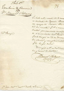 Escrito del año 1845. 206x148 mm. MUY RARO. - Imagen 1 de 1