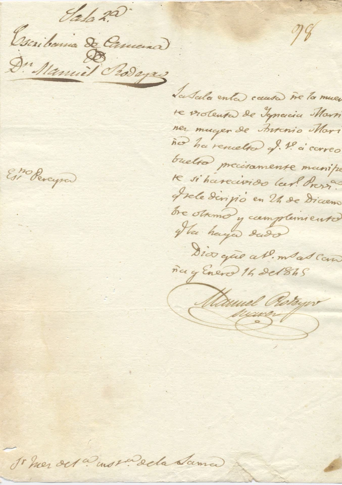 Escrito del año 1845.  206x148 mm. MUY RARO. - Imagen 1 de 1