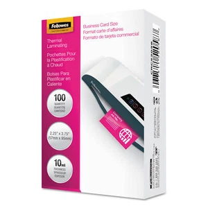 Fellowes Laminiertasche 10mil 2 1/4 x 3 3/4 Visitenkartengröße 100/Packung 52058 - Bild 1 von 4