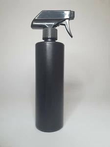 500ml Black HDPE Plastic Cylinder Spray Bottle And Black Trigger Spray Pump - Picture 1 of 1