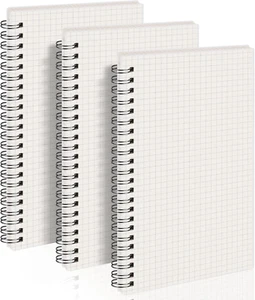 Graph Paper Notebook Spiral 3 Pack -A5 Grid Notebook 5.7X 8.3Thick 100Gsm Graph - Picture 1 of 7