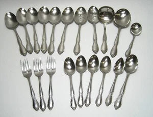 20 Pieces Oneida Community CHATELAINE Stainless Flatware Forks Spoons W/Serving - Picture 1 of 3