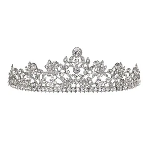 Bridal Floral Rhinestone Crystal Prom Wedding Crown Tiara 71058 - Picture 1 of 4