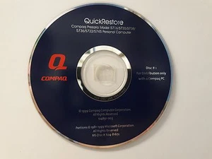 Genuine Compaq Presario Model 5017 Quick Restore Disk - Picture 1 of 2