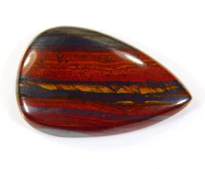 Pietra preziosa cabochon pera occhio di tigre ferro rosso reale 100% naturale 42 ct JZ=0126 - Foto 1 di 6