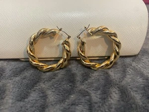 Modeschmuck - Ohrringe mit Goldseilen - Marke unbekannt - Bild 1 von 1